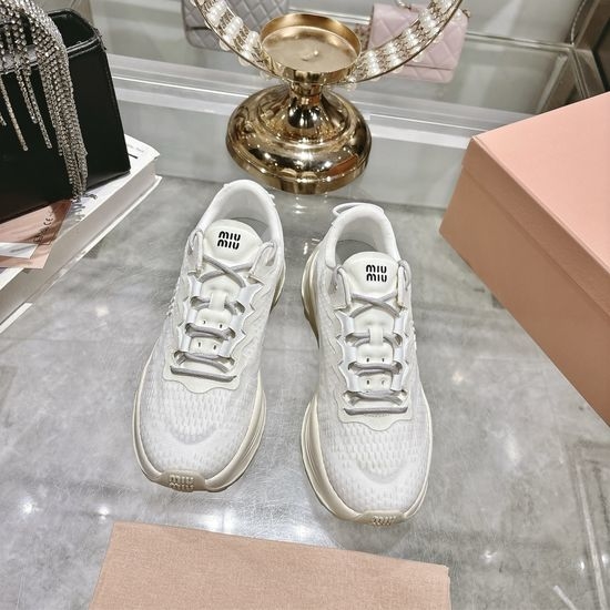 Miu Miu Mesh Upper Platform Casual Sneakers for Daily Wear
