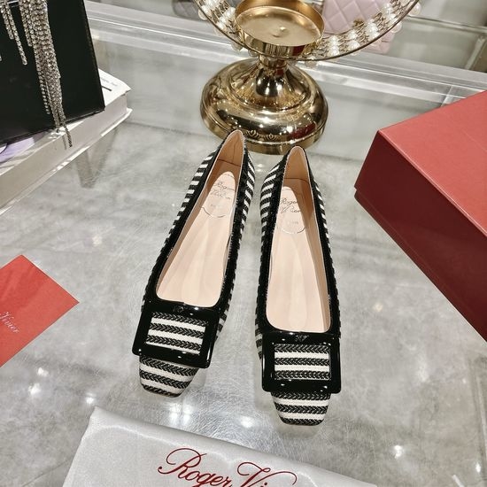Roger Viver RV Leather Sandals with Signature Buckle and Low Heel