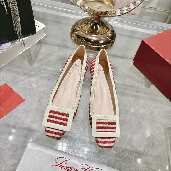 Roger Viver RV Leather Sandals with Signature Buckle and Low Heel