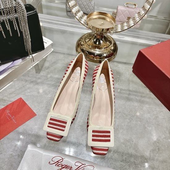Roger Viver RV Leather Sandals with Signature Buckle and Low Heel