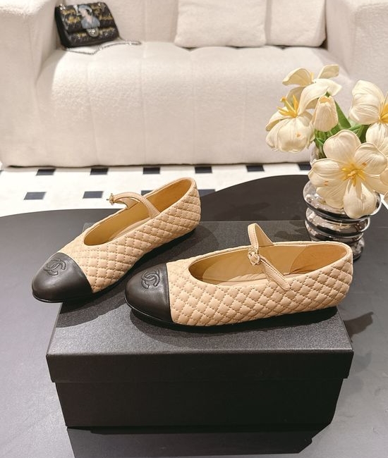 Chanel Genuine Leather Mary Jane Flats Elegant Stylish Daily Shoes