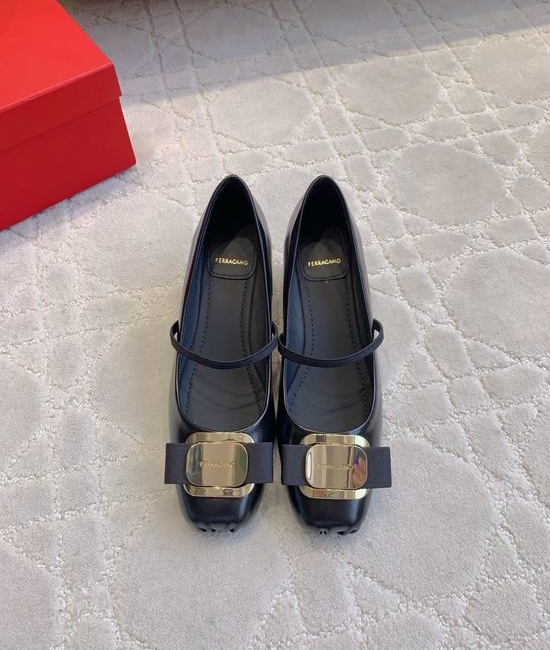 Ferragamo Mary Jane Ballet Flats with Optional Low Heel