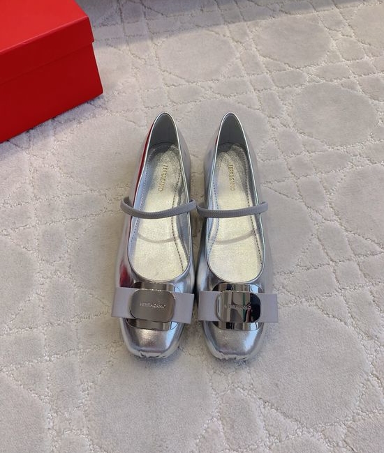 Ferragamo Mary Jane Ballet Flats with Optional Low Heel