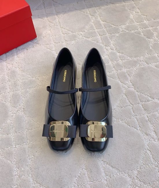 Ferragamo Mary Jane Ballet Flats with Optional Low Heel