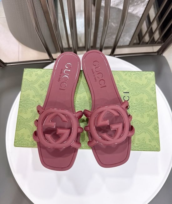 Gucci Shiny TPU Classic Design Beach Jelly Shoes