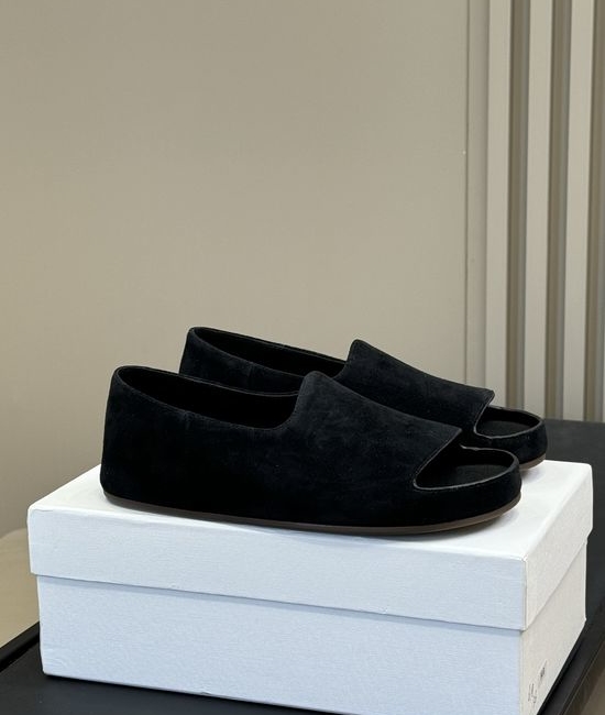 The Row Genuine Leather Comfortable Open Toe Slide Sandals