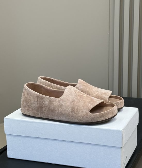The Row Genuine Leather Comfortable Open Toe Slide Sandals