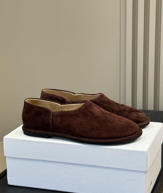 The Row Suede Soft Comfortable Slip On Loafer Shoes