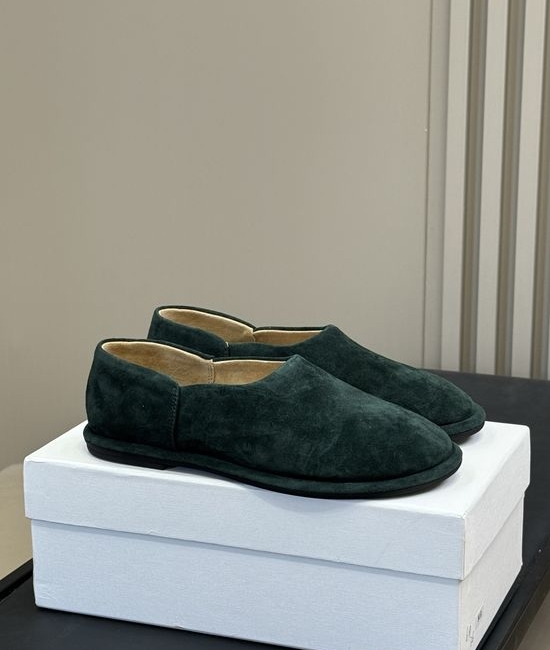The Row Suede Soft Comfortable Slip On Loafer Shoes
