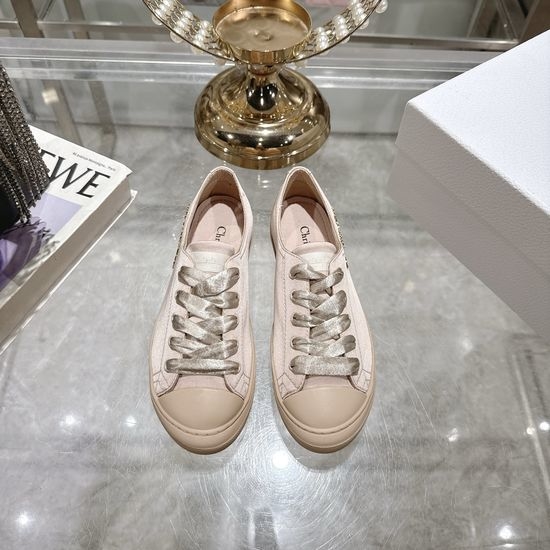 Christian Dior CD Satin White Casual Sneakers with Metal Logo Accents