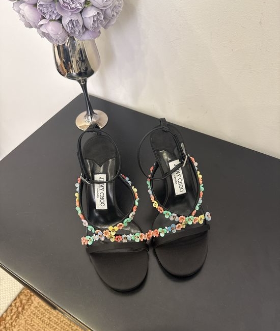 Jimmy Choo Elegant Pointed Toe Lambskin Flats Non-slip Leather Sole
