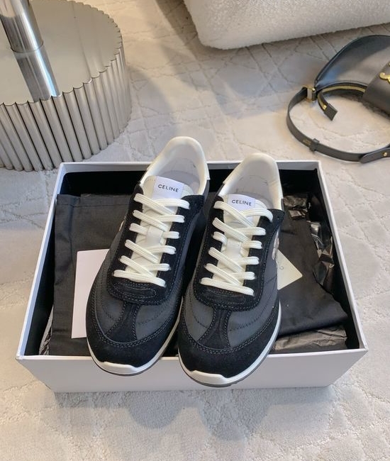 Celine Classic Casual Sneakers Leather And Fabric Upper
