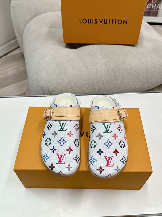Louis Vuitton Canvas Slip On Clogs Comfortable Casual Walking Shoes