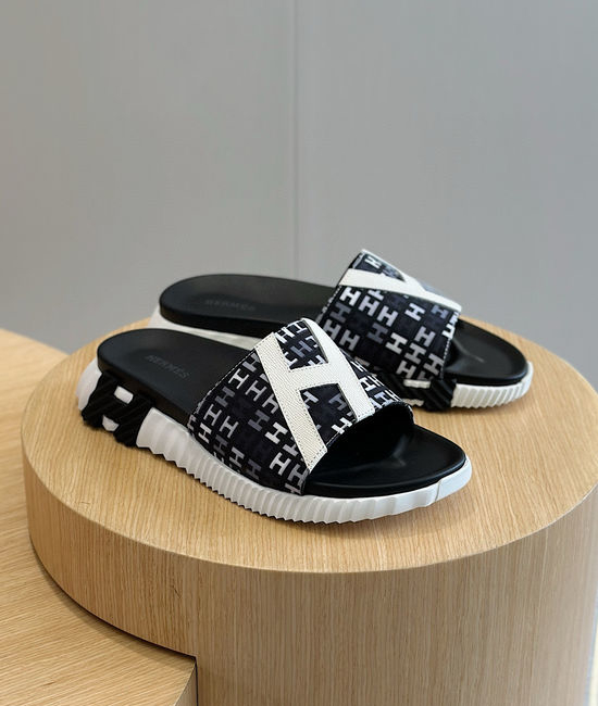Hermes Slip-On Flat Sandals Soft Genuine Leather Lightweight Sole Shoes