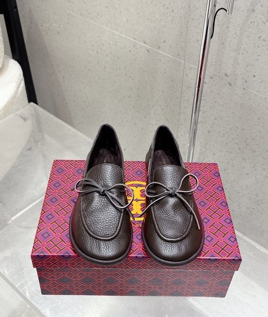 Burberry Bow Decor Loafers Soft Leather Flat Comfortable Daily Shoes