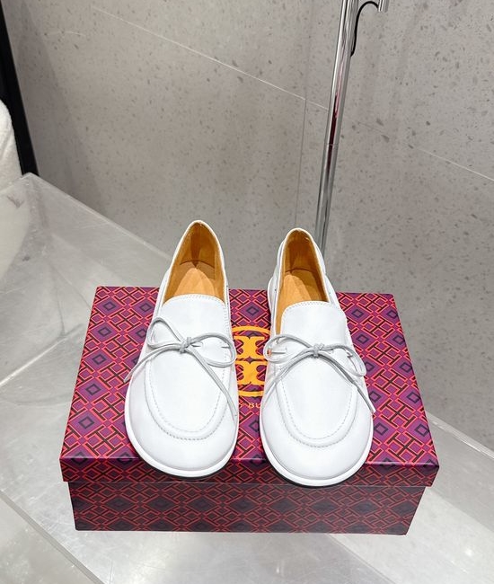 Burberry Bow Decor Loafers Soft Leather Flat Comfortable Daily Shoes