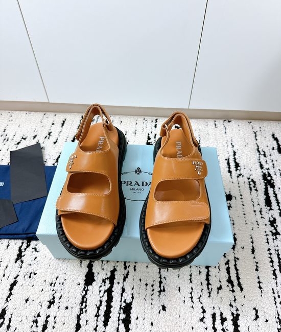 Prada Premium Leather Non-slip Casual Comfortable Sandals