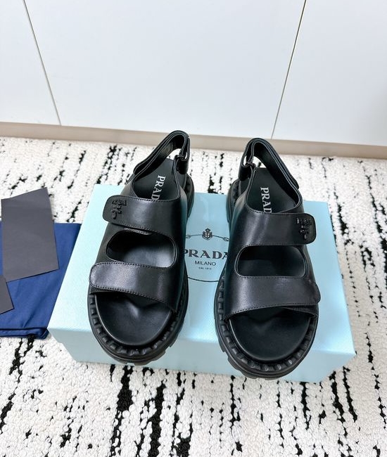 Prada Premium Leather Non-slip Casual Comfortable Sandals