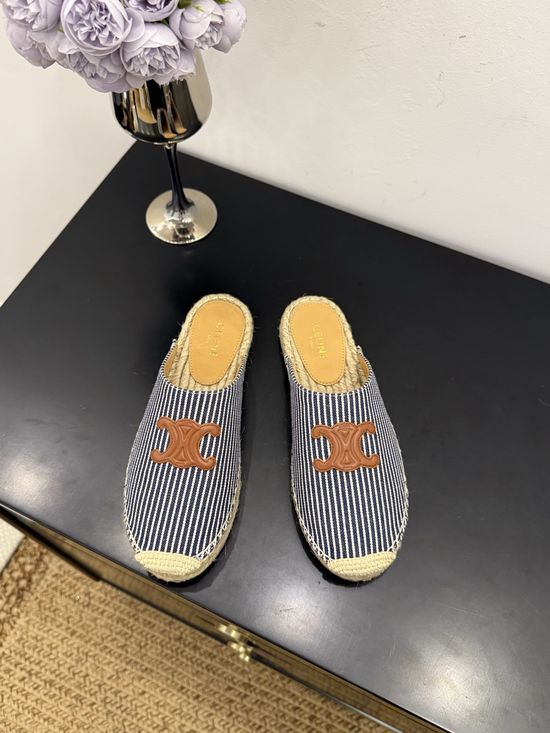 Celine Vintage Retro Canvas Espadrilles Comfortable Daily Footwear