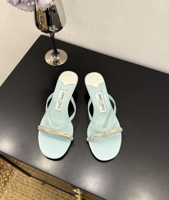 Jimmy Choo Elegant Pointed Toe Lambskin Flats Non-slip Leather Sole