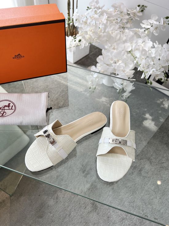 Hermes Premium Sole Comfortable Casual Flat Slide Sandals
