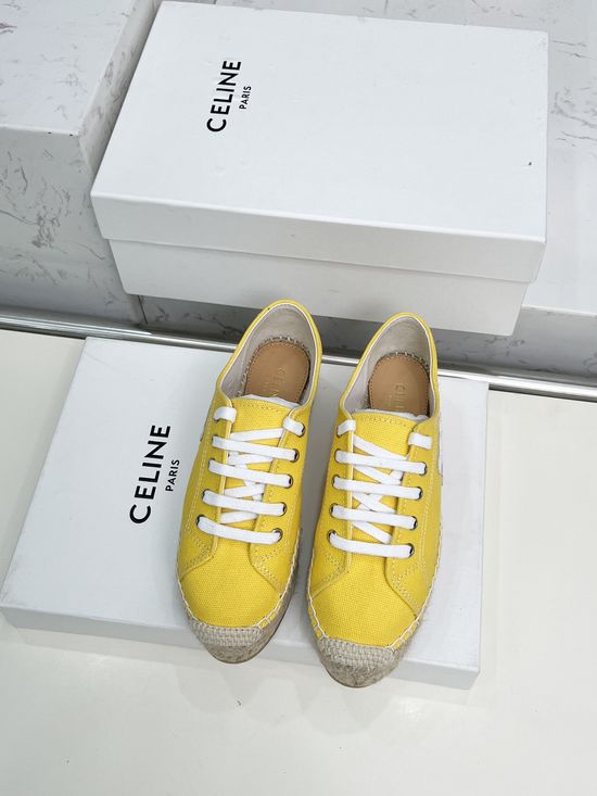 Celine Classic Slip On Espadrilles With Embossed Logo Comfortable Sole