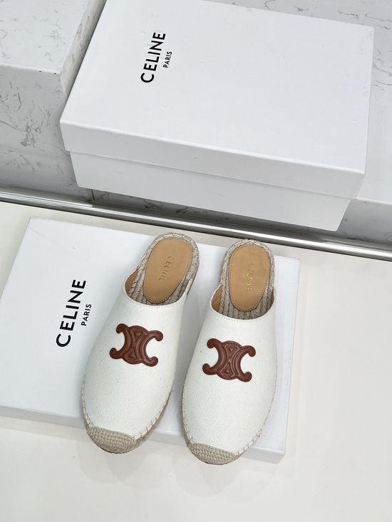 Celine Classic Embossed Slip On Espadrille Casual Comfortable Shoes