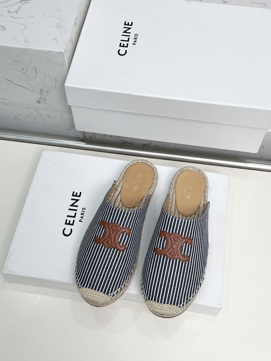 Celine Classic Embossed Slip On Espadrille Casual Comfortable Shoes