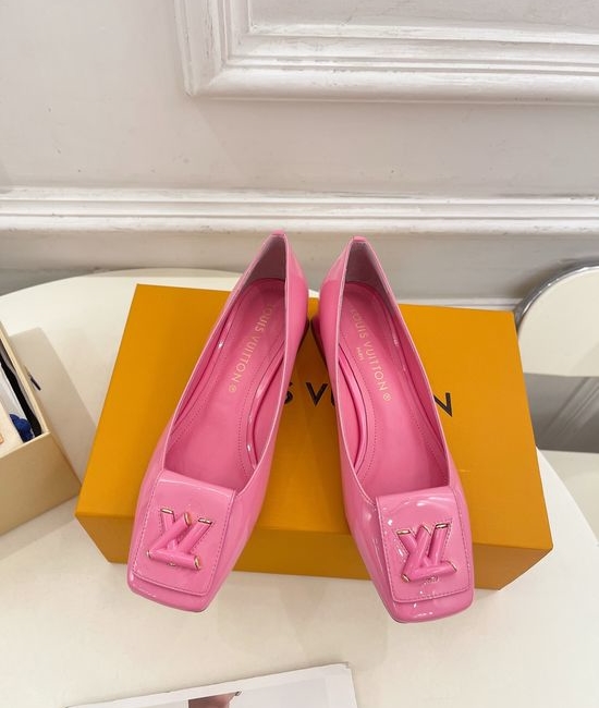 Louis Vuitton LV Square Toe Low Heel Pumps Genuine Leather Outsole Durable