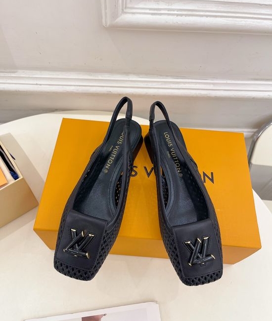 Louis Vuitton LV V-cut Block Heel Slingback Sandals Soft Lining Non-slip Sole