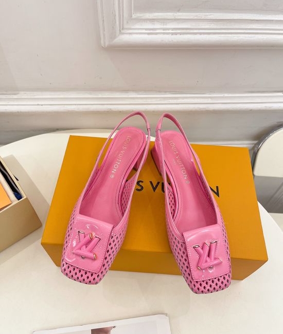 Louis Vuitton LV V-cut Block Heel Slingback Sandals Soft Lining Non-slip Sole