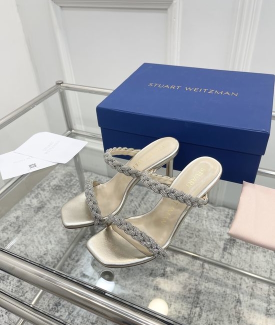 Stuart Weitzman Pearl Strappy High Heels with Original Design