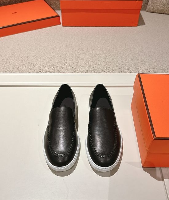 Hermes Classic Slip-On Loafers with Premium Leather Upper