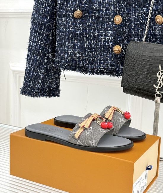 Louis Vuitton LV Bow Decor Slide Sandals With Comfortable Sole