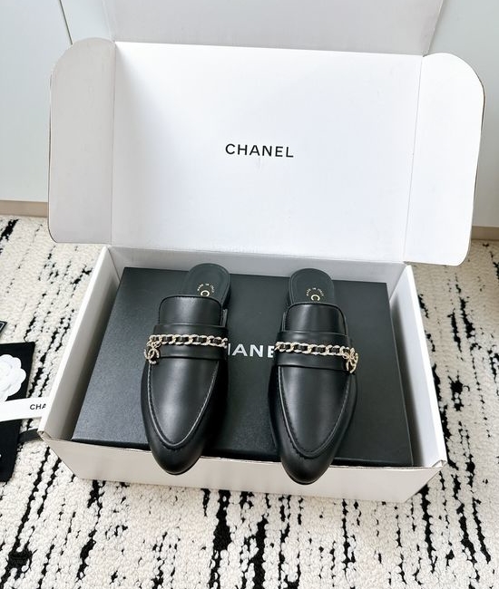 Chanel Patent Leather Mule Slides with Premium Leather Sole