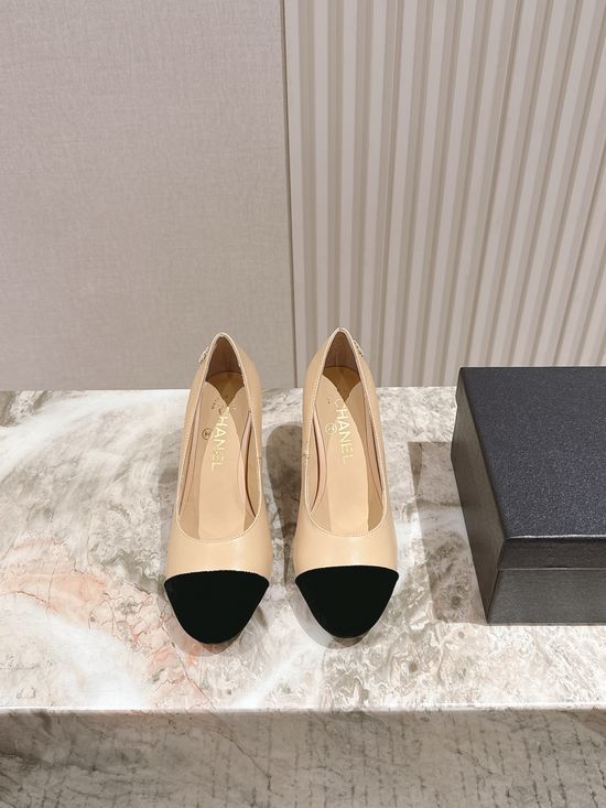 Chanel Pearl Decor Genuine Leather Mary Jane Low Heel Sandals