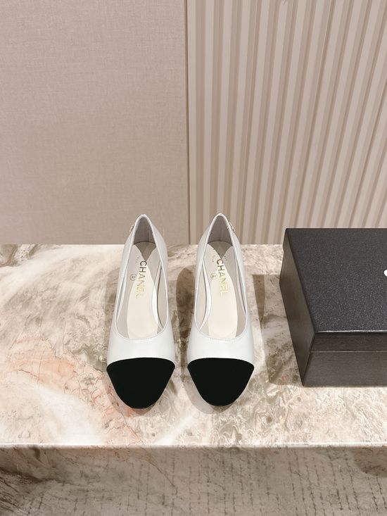 Chanel Pearl Decor Genuine Leather Mary Jane Low Heel Sandals