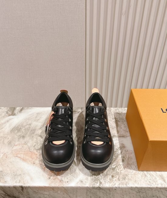 Louis Vuitton LV Patent Leather Thick Sole Elevated Casual Loafers