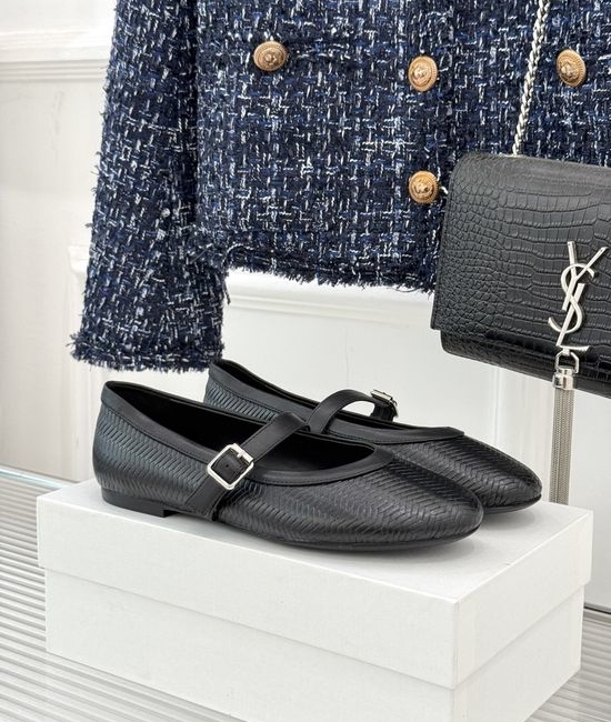 The Row Minimalist Buckle Decor Premium Leather Mary Jane Shoes