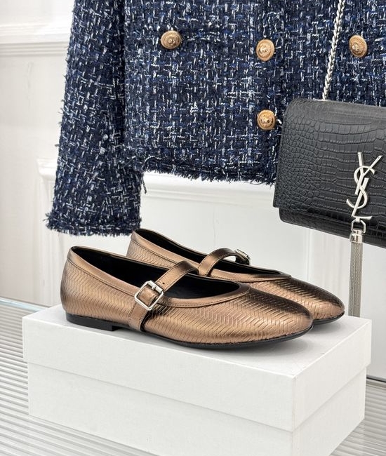 The Row Minimalist Buckle Decor Premium Leather Mary Jane Shoes