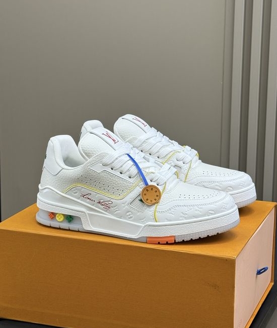 Louis Vuitton LV Classic Casual Sneakers with Colorful Leather Details