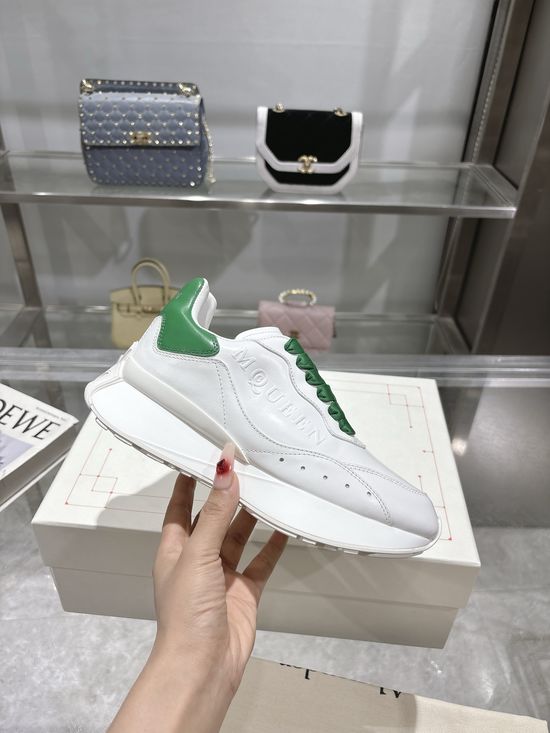 McQueen Premium Leather Casual Sports Shoes Breathable Soft Lining