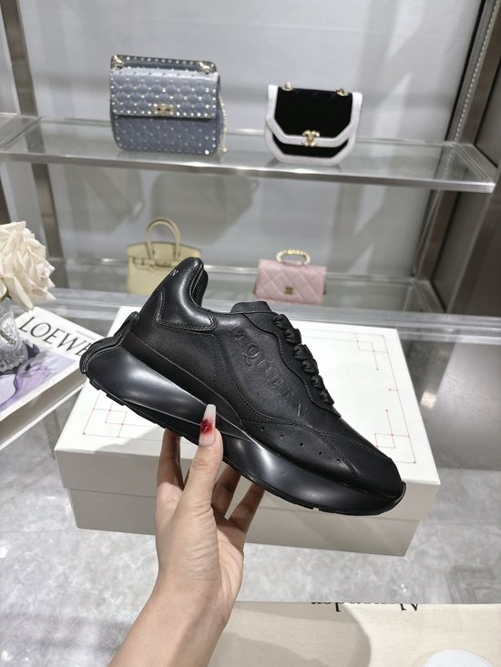 McQueen Premium Leather Casual Sports Shoes Breathable Soft Lining