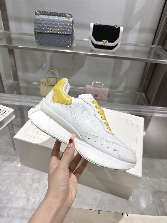 McQueen Premium Leather Casual Sports Shoes Breathable Soft Lining