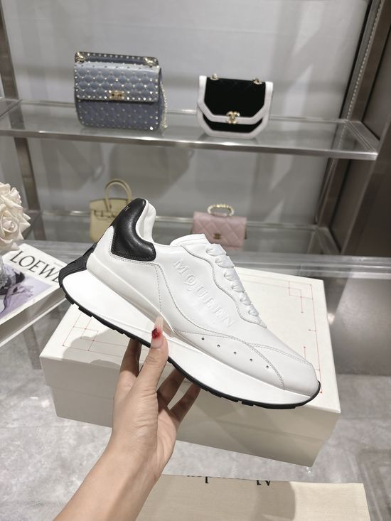McQueen Premium Leather Casual Sports Shoes Breathable Soft Lining