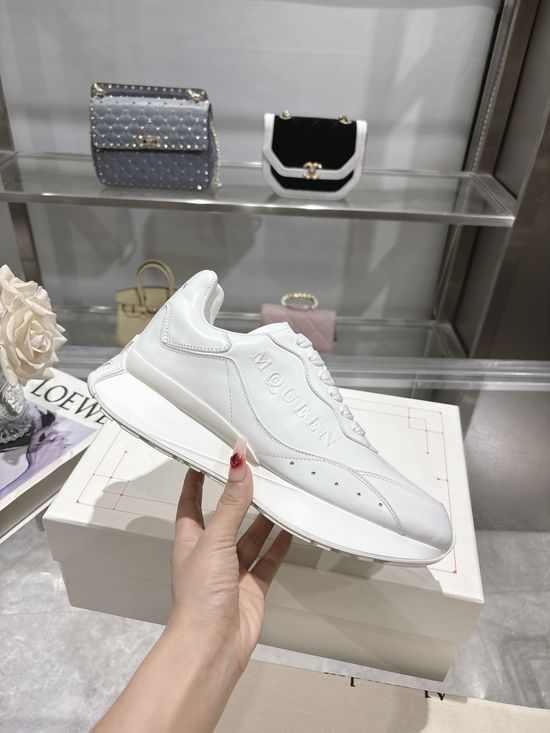 McQueen Premium Leather Casual Sports Shoes Breathable Soft Lining