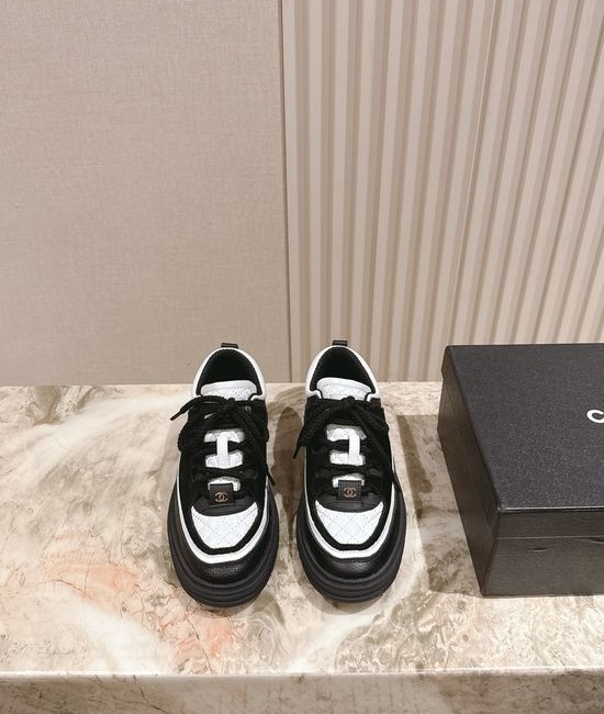 Chanel Two Tone Colorblock Casual Sneakers Thick Sole