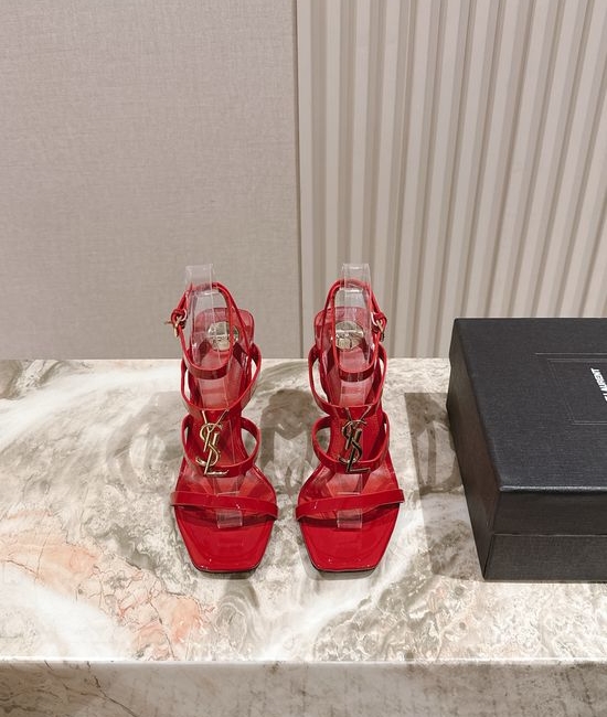 Yves Saint Laurent YSL Patent Leather Stiletto Heel Square Toe Dress Shoes