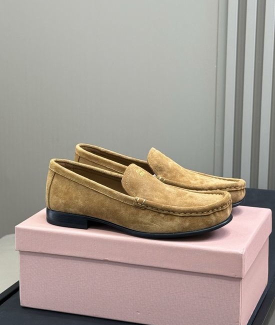 Miu Miu Suede Leather Loafers with Timeless Classic Design
