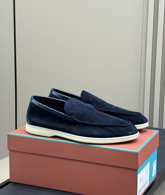 Loro Piana Crocodile Embossed Leather Loafers Classic Style